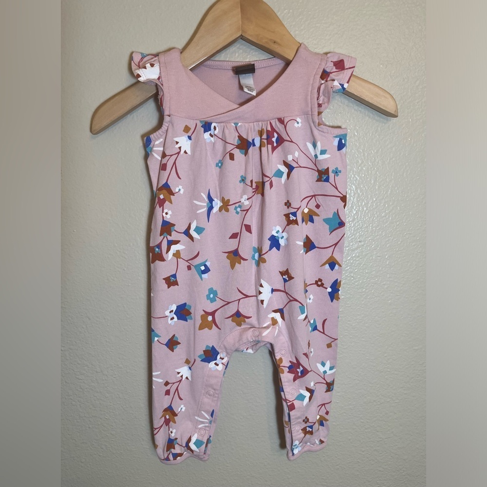 Tea Collection Pink Floral Cotton Romper